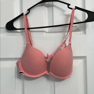 Victoria's Secret Coral Padded Push-Up Bra with Adjustable Straps